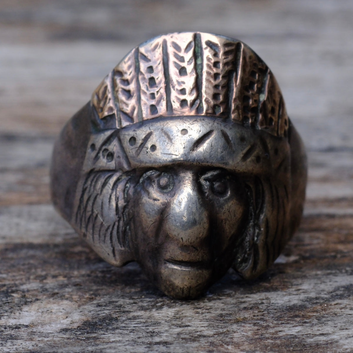 Vintage Sterling Silver Big Chief Ring 11
