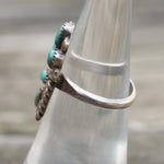Vintage Sterling Turquoise Cluster Ring 5.5