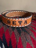 Vintage Hand Tooled Brown Leather ‘RETA’ Belt