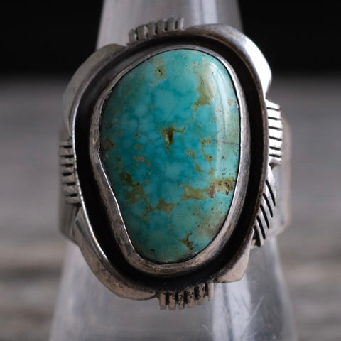 Vintage Sterling Turquoise Ring 9.5