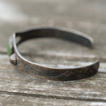 Vintage Sterling Turquoise Stamped Cuff