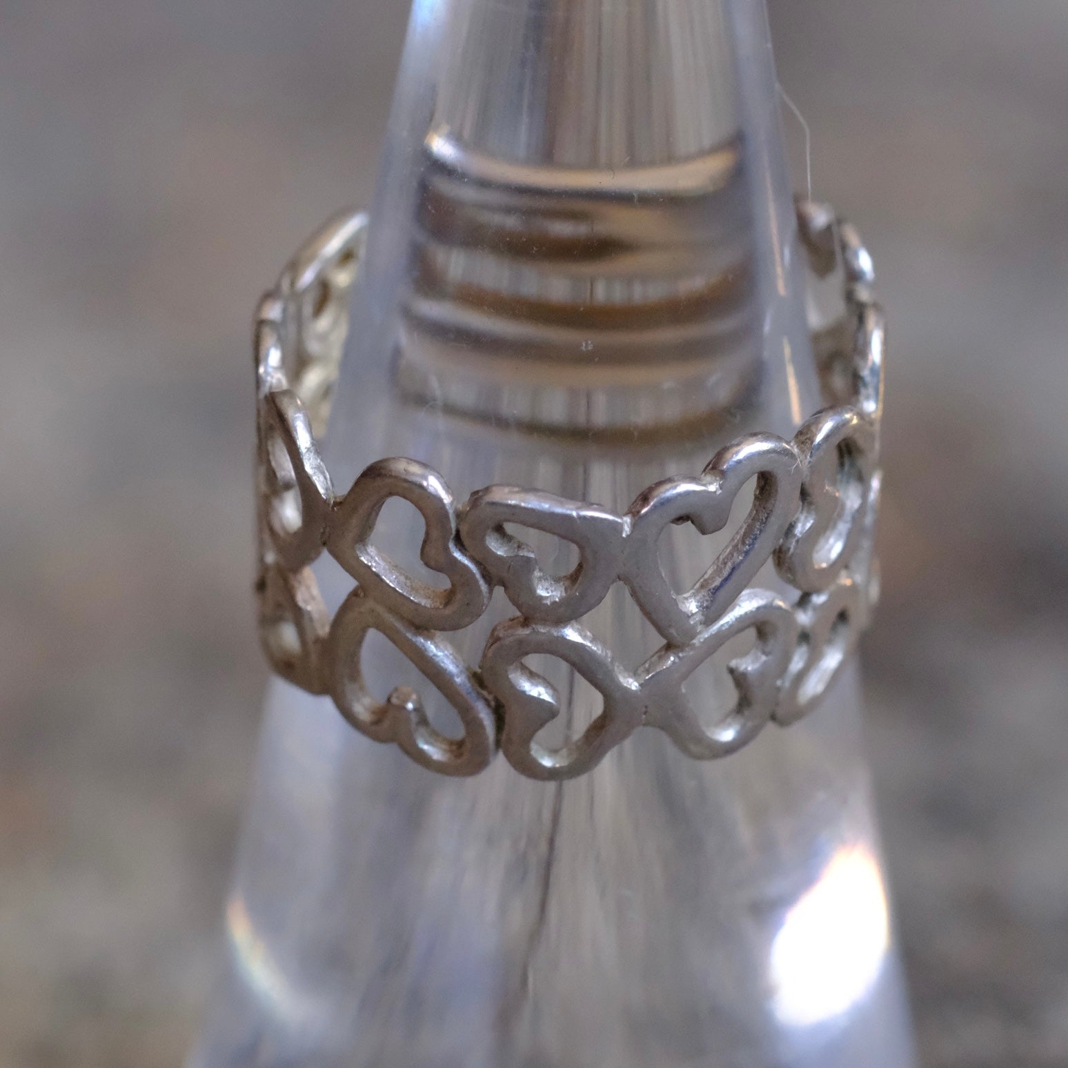 Vintage Sterling Heart Ring 6.5