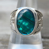 1980's Vintage Sterling Abalone Thunderbird Ring