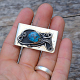 Vintage Turquoise Feather Money Clip