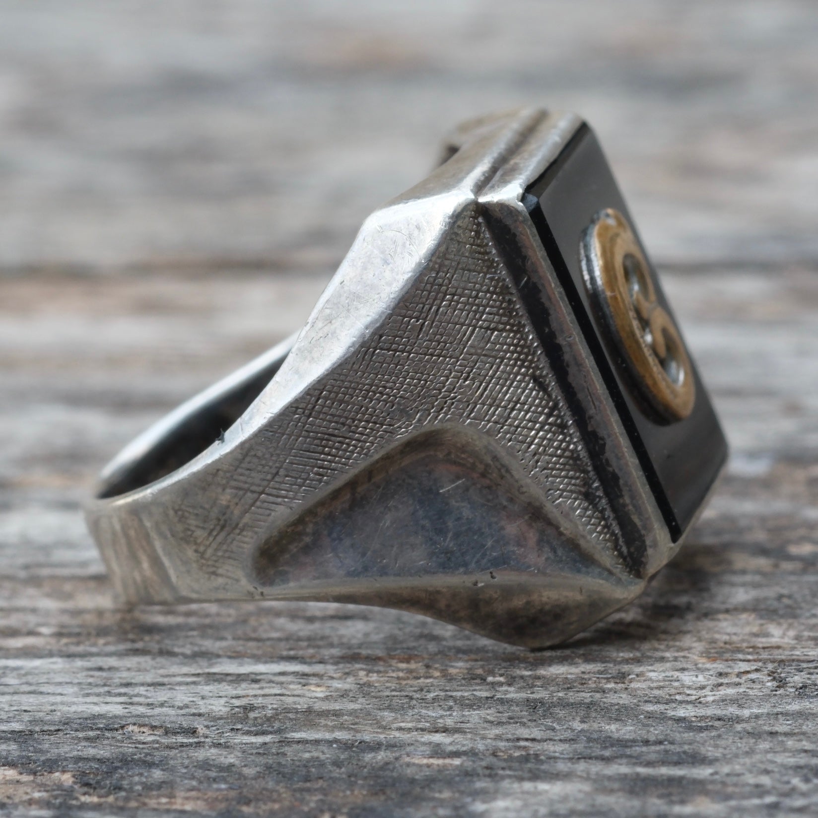 Vintage Sterling G Initial Signet Ring 7.25