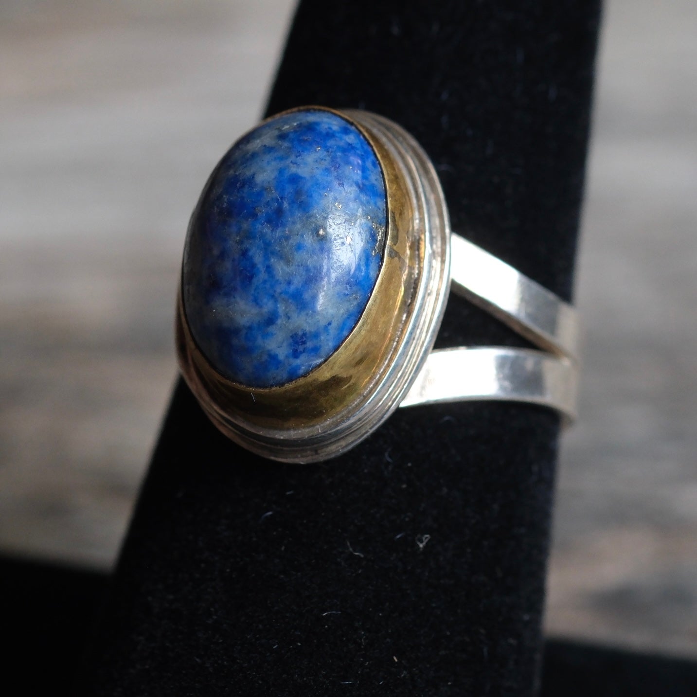 Vintage Sterling Lapis Ring 7.25