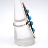 Vintage Sterling 4-Stone Turquoise Ring 6.5