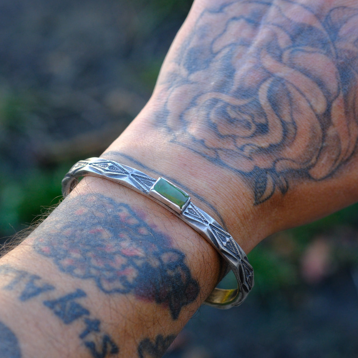 Joe O'Neill Turquoise Stamped Cuff Bracelet