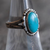 Vintage Sterling Turquoise Ring 6.5