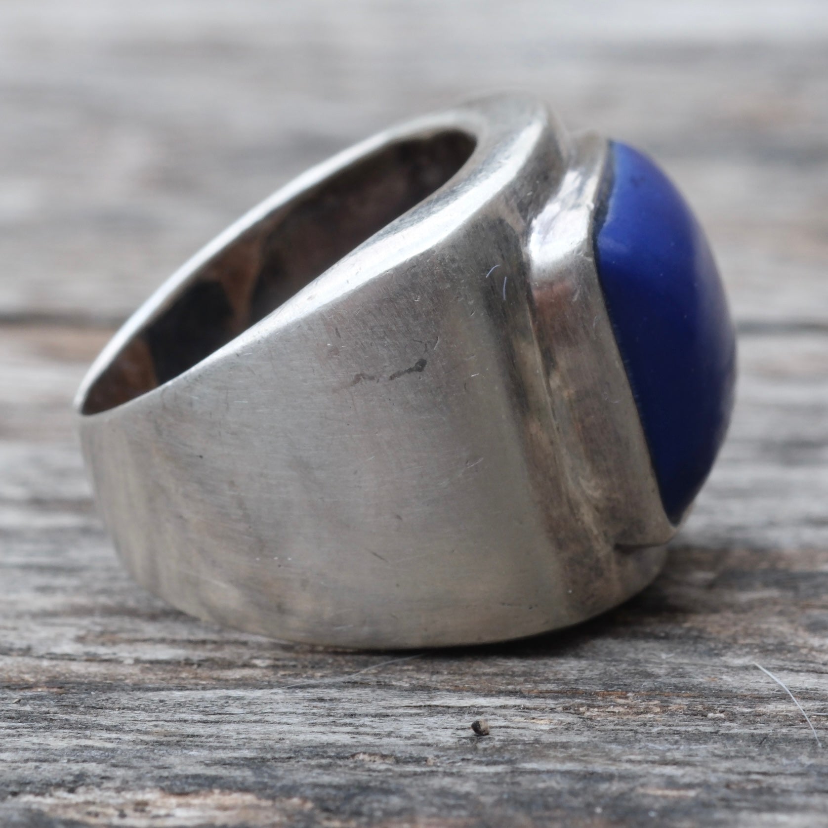 Vintage Sterling Lapis Ring 6.5