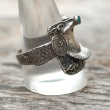 Vintage Sterling Turquoise Saddle Ring 11.5