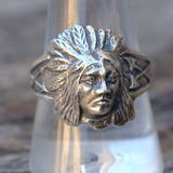 Vintage Sterling Big Chief Ring 10.5