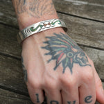 Vintage Sterling Turquoise and Coral Inlay Cuff