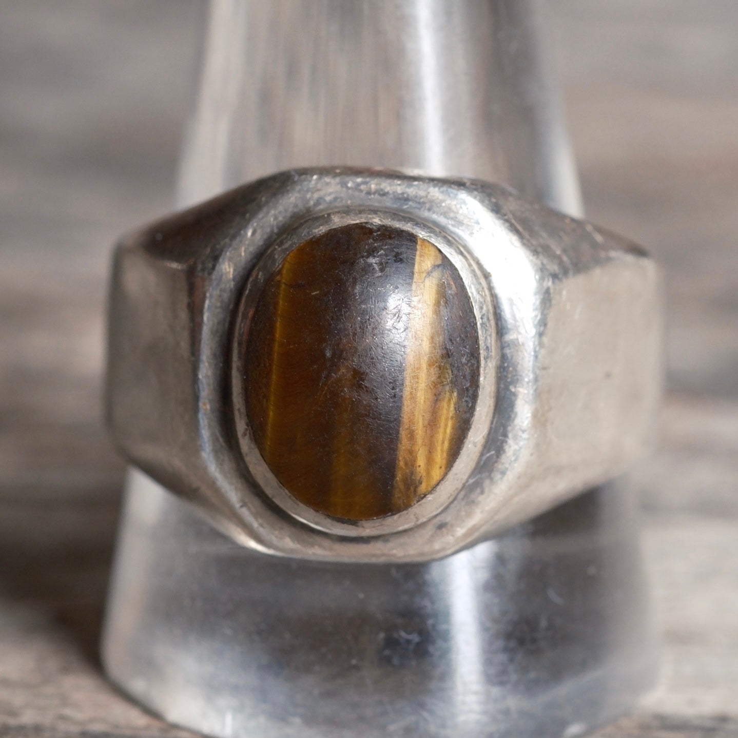 Vintage Sterling Tigers Eye Ring 12.5