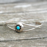 Vintage Sterling Turquoise Shadowbox Cuff