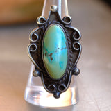 Vintage Sterling Turquoise Ring 8.25
