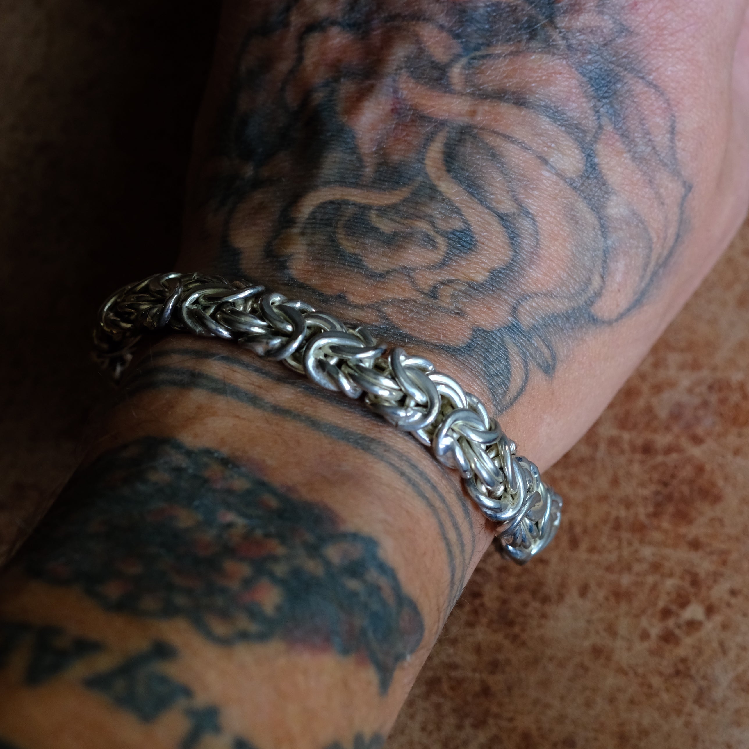 Vintage Sterling Silver Woven Link Bracelet