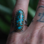 Vintage Sterling Turquoise Ring 7.25