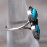 Vintage Sterling 2-Stone Turquoise Ring 6