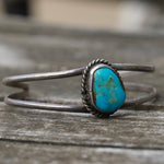 Vintage Sterling Turquoise Roper Cuff