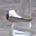 Vintage Sterling Amethyst Cabochon Ring 9.5