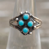Vintage Sterling Turquoise Ring 5.75