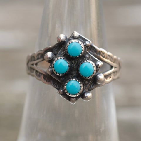 Vintage Sterling Turquoise Ring 5.75