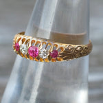 18K Gold Ruby and Diamond Victorian Ring 7