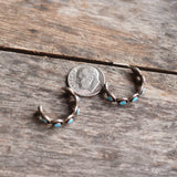 Vintage Sterling Turquoise Hoop Earrings