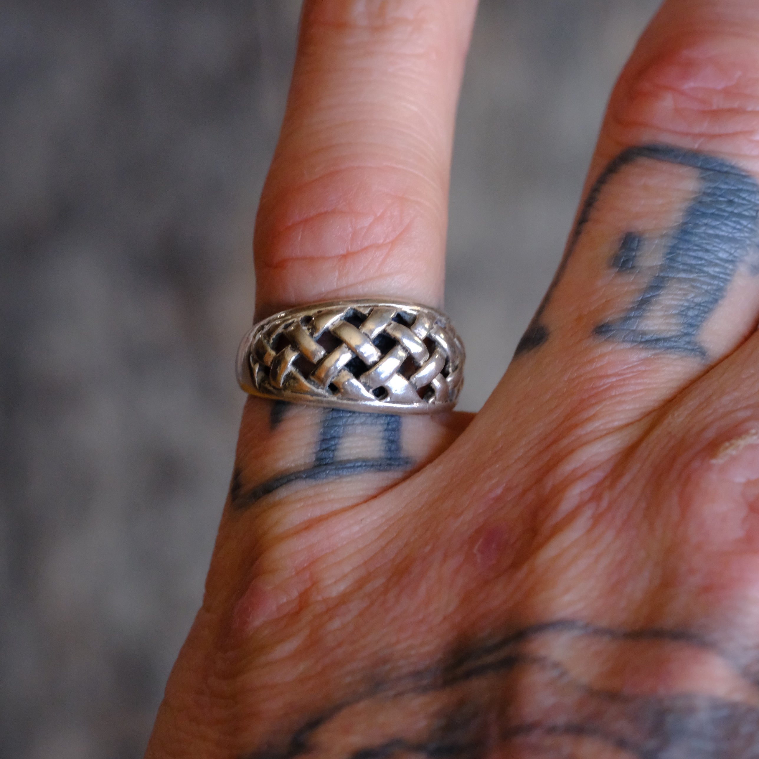Vintage Sterling Silver Braided Ring 5.75