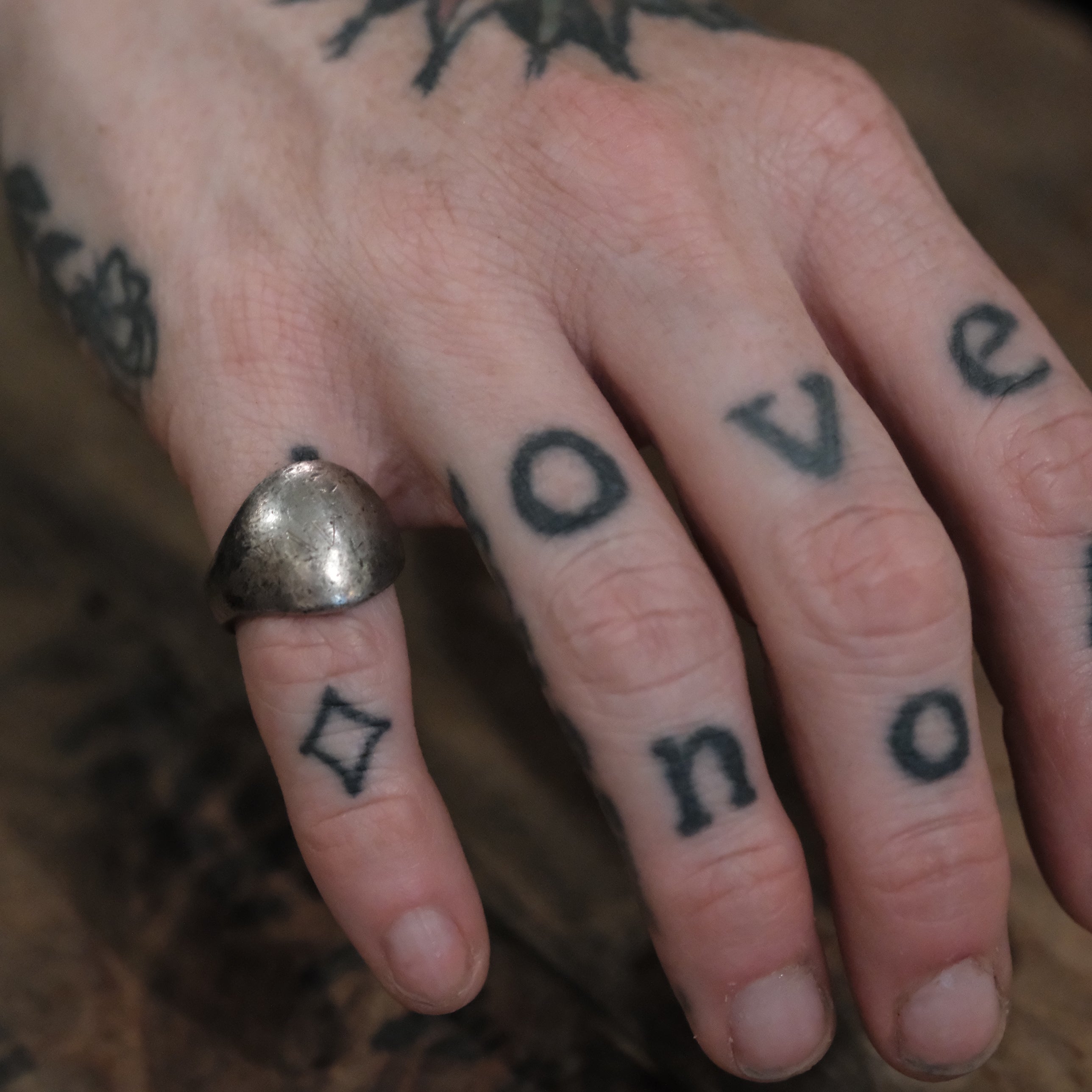 Vintage Sterling "Frank" Engraved Dome Ring 4