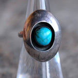 Vintage Sterling Turquoise Shadowbox Ring 4.5