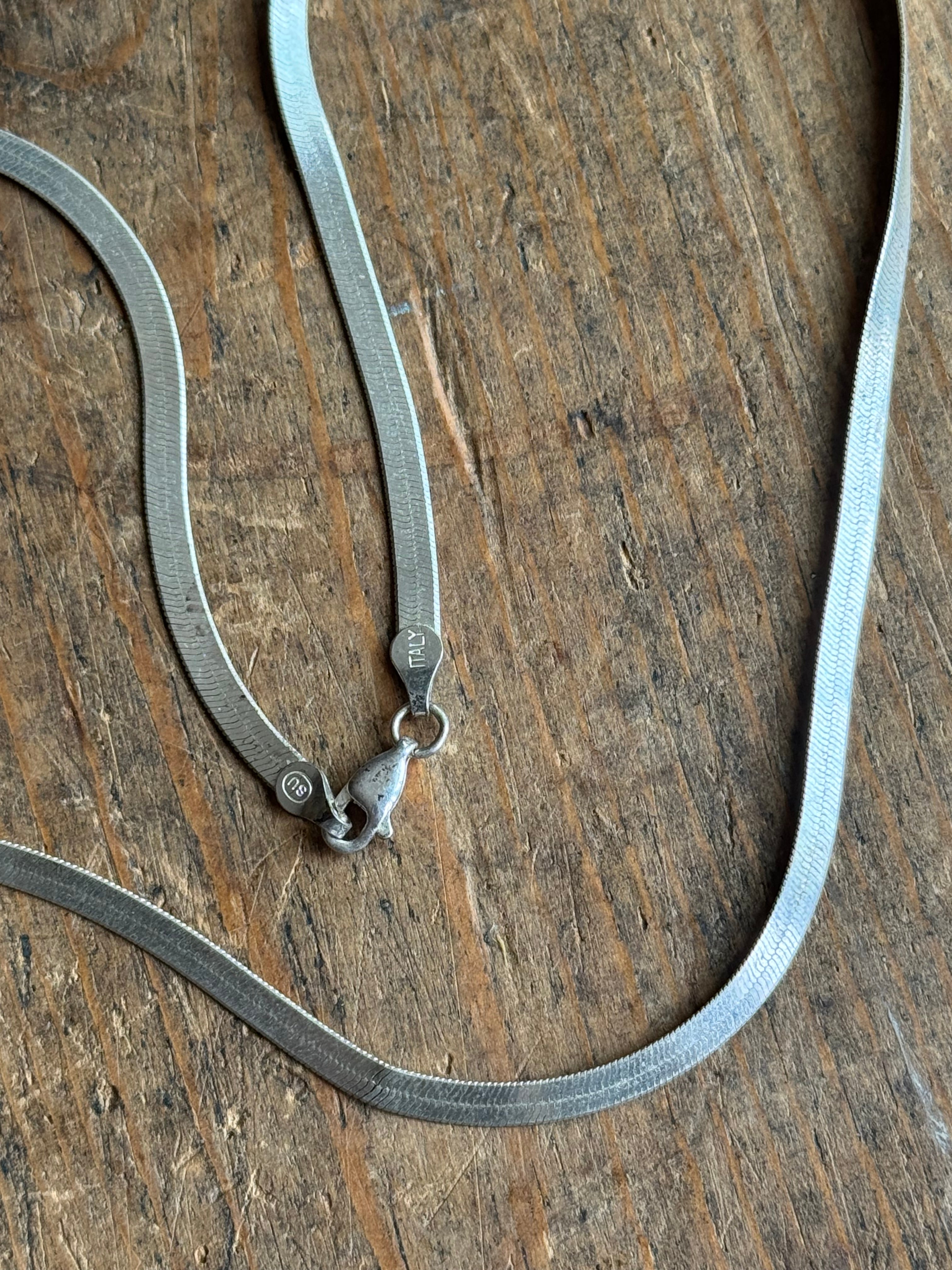 Vintage Sterling Silver 18” Herringbone Chain