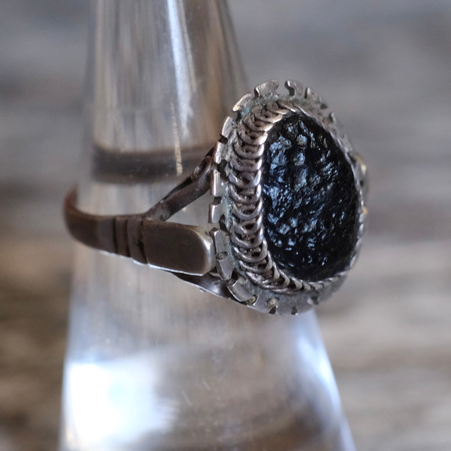 Vintage Sterling Onyx Ring 6