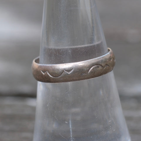 Vintage Sterling Silver Stamped Band 7