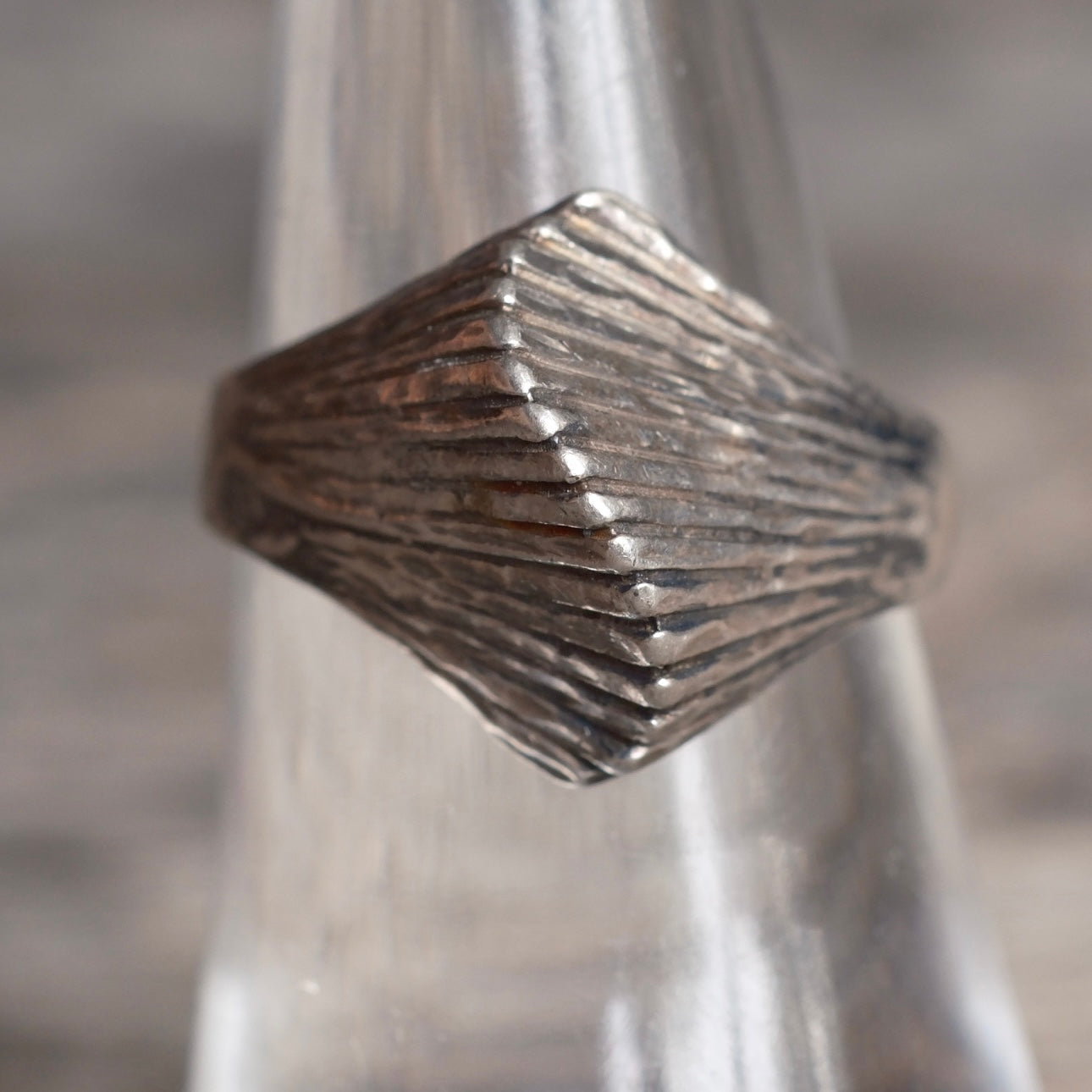 Vintage Sterling Silver Modernist Ring 7.5