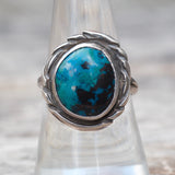 Vintage Sterling Chrysocolla Ring 8.25