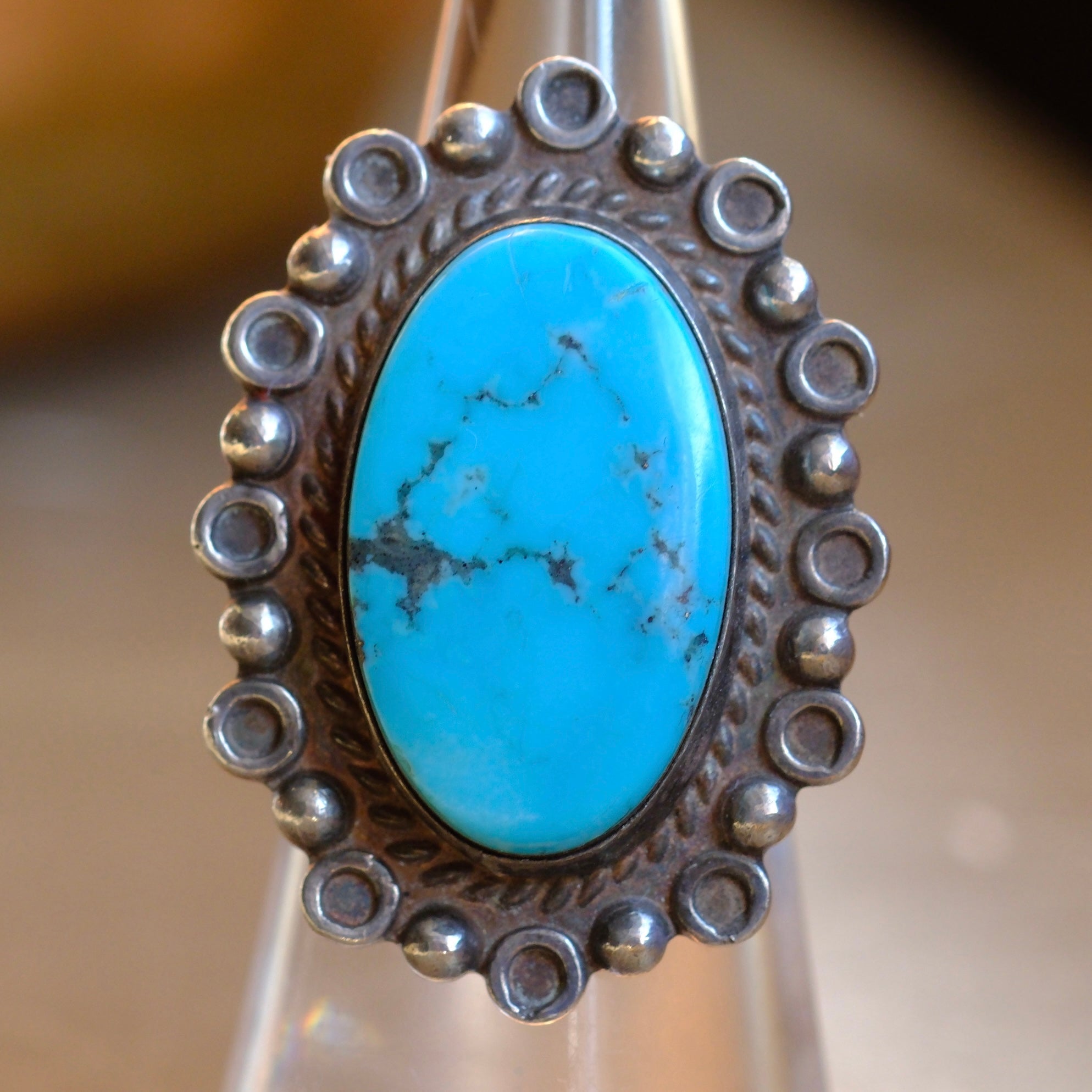 Vintage Sterling Turquoise Ring 5.75