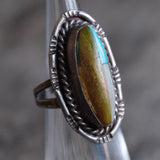 Vintage Sterling Inlay Roper Ring 3.25