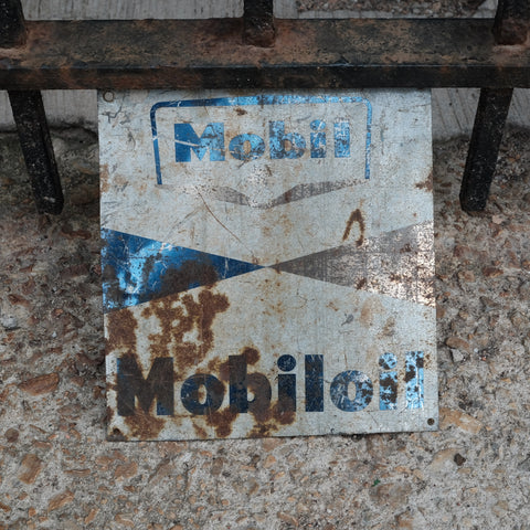 Vintage Tin Mobil Wall Sign