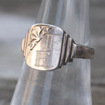 Vintage Sterling F.E. Signet Ring 7.5