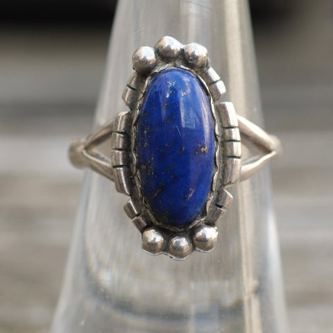 Vintage Sterling Lapis Ring 6.25