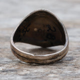 Vintage Sterling Turquoise Feather Ring 11.75