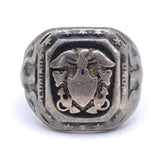 Vintage Sterling Military Signet Ring 9.75