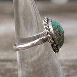 Vintage Sterling Turquoise Roper Ring 6.5