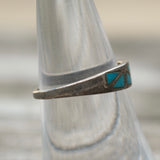 Vintage Sterling Turquoise Inlay Band 7