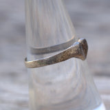 Vintage Sterling Silver Heart Band 7.25