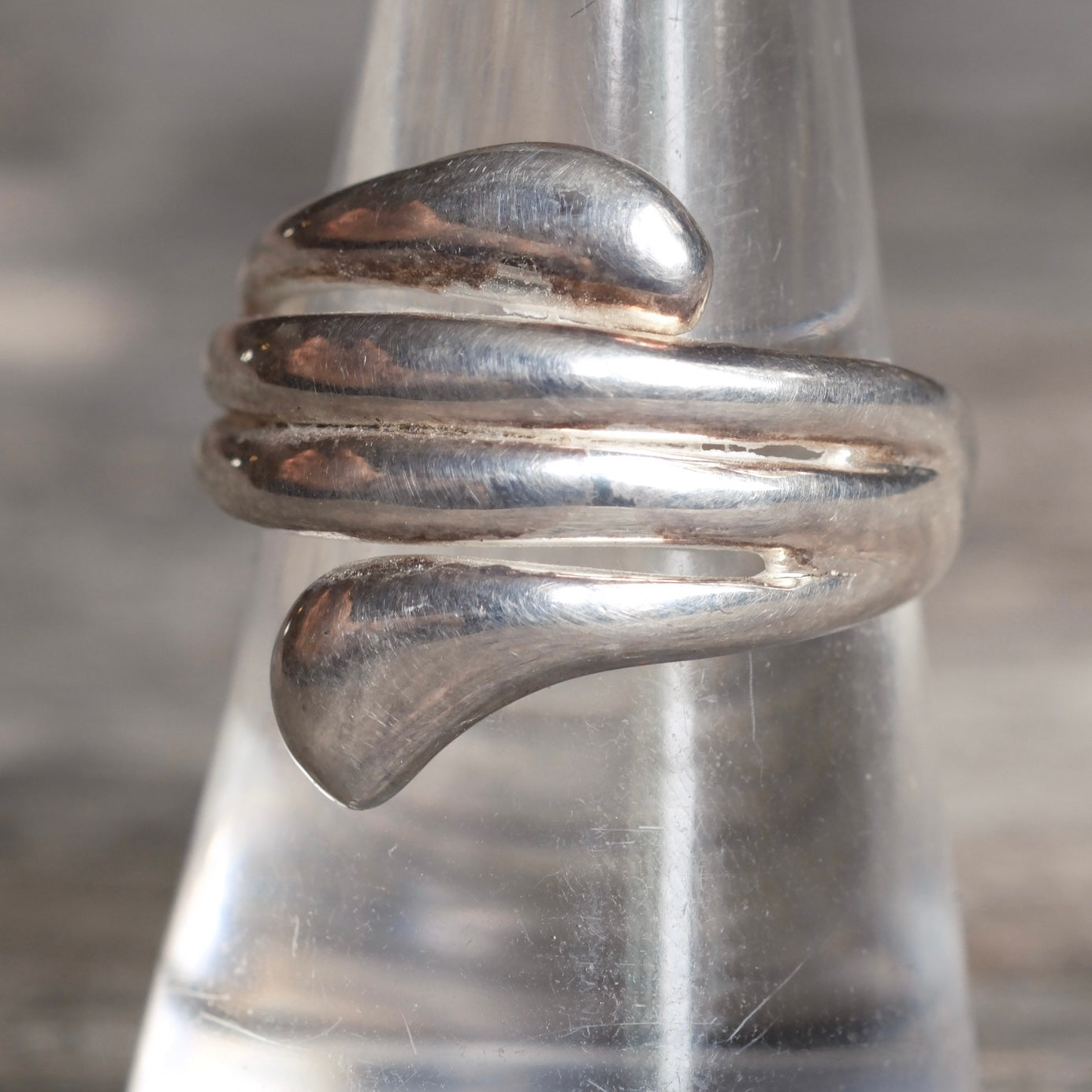 Vintage Sterling Silver Modernist Ring 8.25