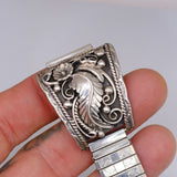 Vintage Sterling Silver Feather Blossom Watch Band
