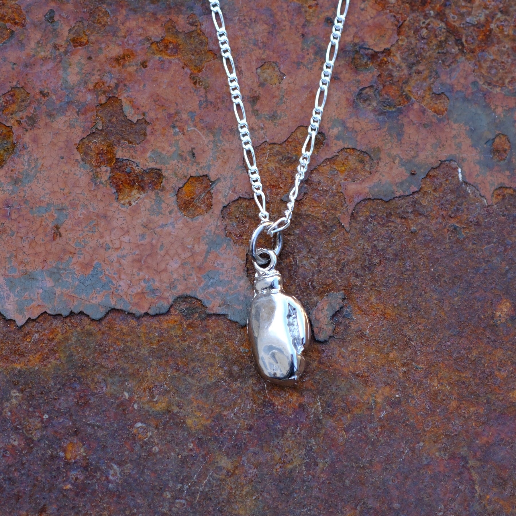 Vintage Sterling Silver Boxing Glove Necklace